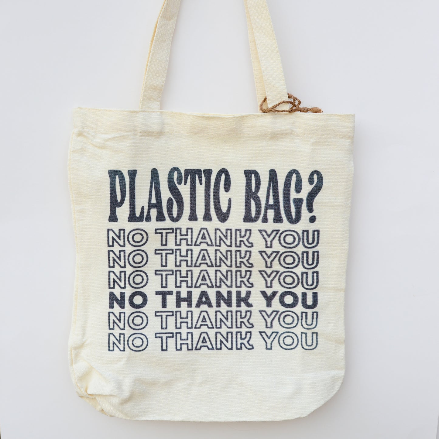 NO THANK YOU TOTE- BLACK