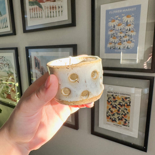 ORGANIC TEA LIGHT HOLDER - WHITE