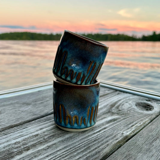 THUMB PRINT ESPRESSO CUP - BLUE