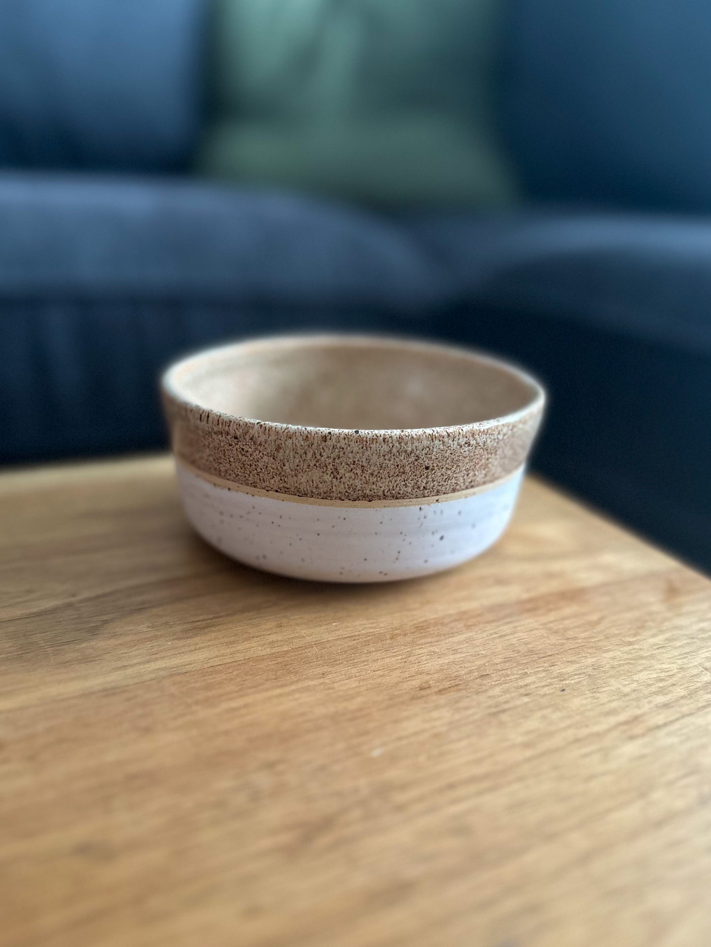 WHITE + BROWN SPECK DUOTONE SMALL BOWL