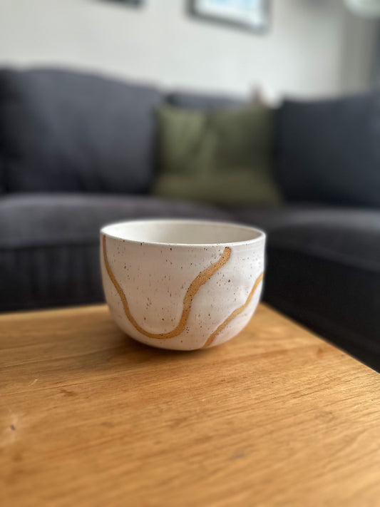 WHITE ABSTRACT BOWL