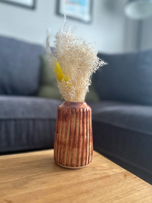 RUSTIC BROWN BUD VASE