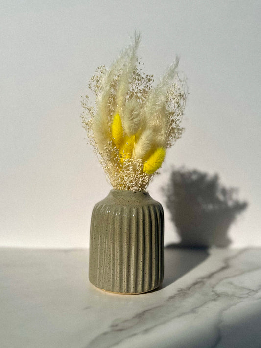 SMALL VASE - FLUTED STONE