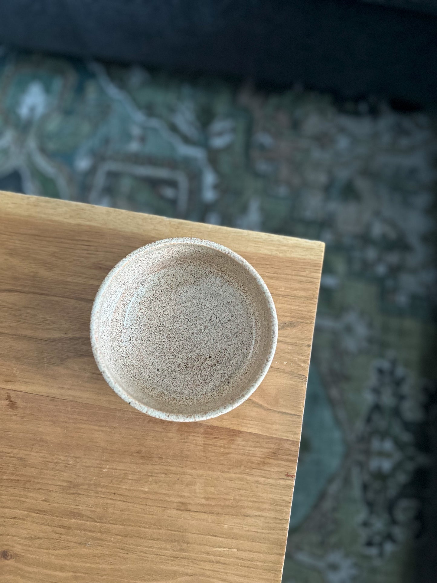 WHITE + BROWN SPECK DUOTONE SMALL BOWL