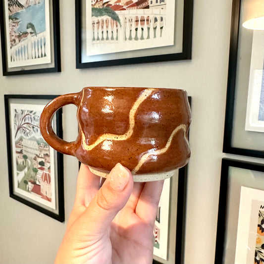 CURVY ESPRESSO CUP - ABSTRACT BURNT ORANGE