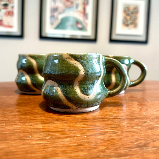 CURVY ESPRESSO CUP - ABSTRACT GREEN