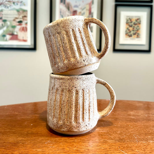 STRIPE MUG TALL - SPECKLED MOCHA