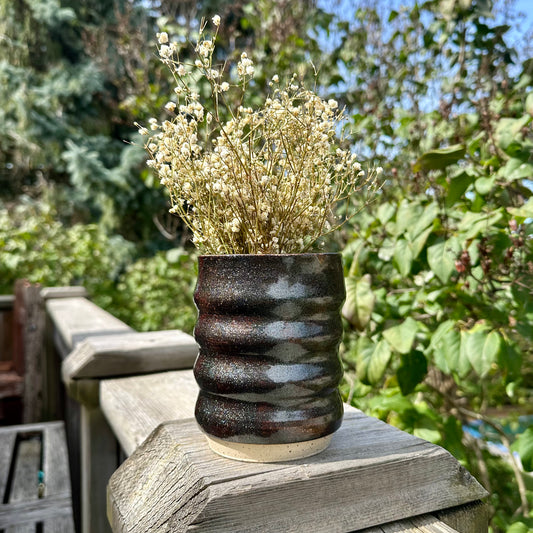 CURVY VASE - SPARKLY BLACK