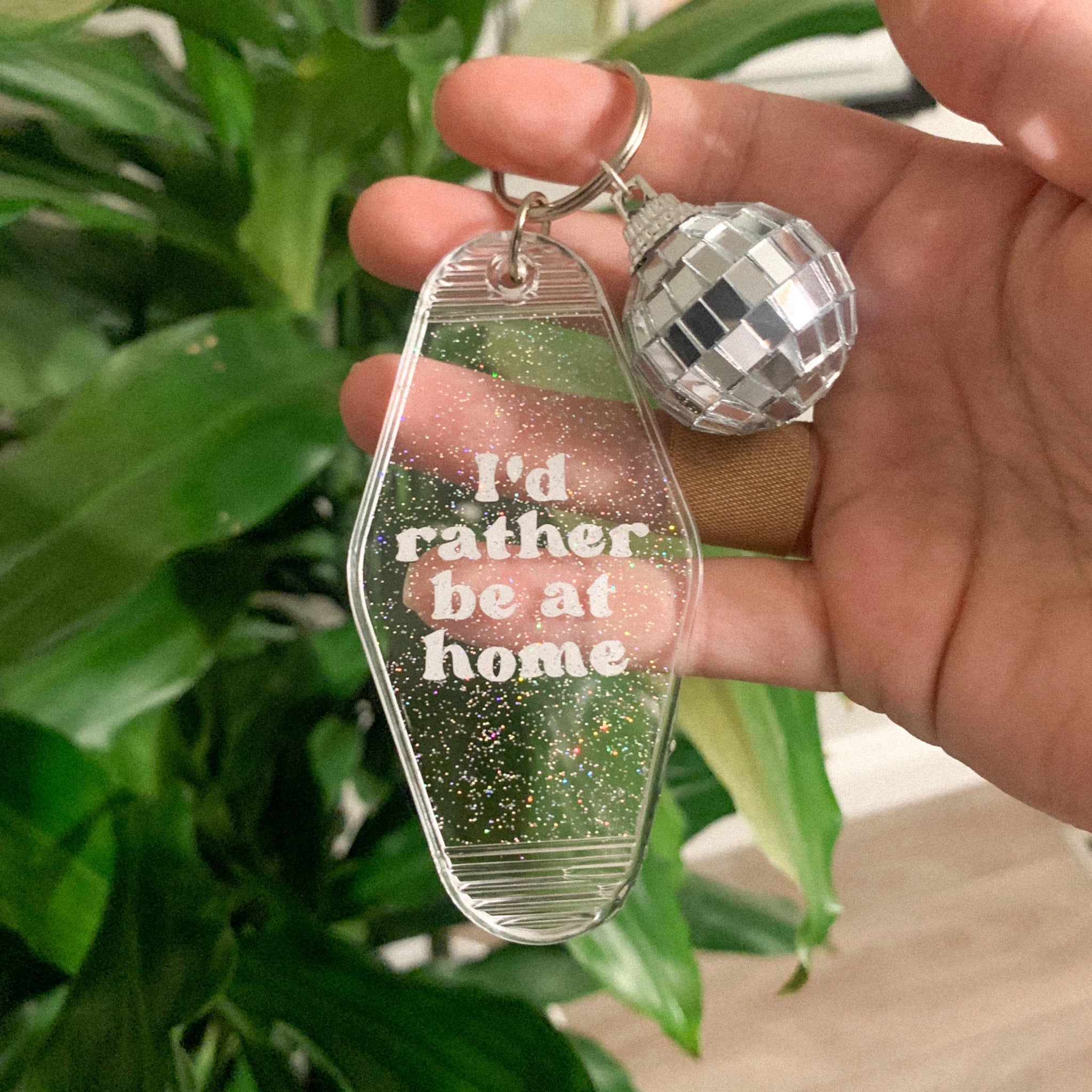 I'D RATHER BE AT HOME KEYCHAIN